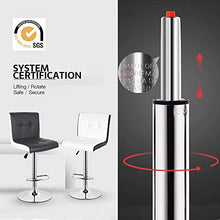 YJIIJY 2 x Sgabello da Bar/Cucina, Similpelle, Regolabile e Girevole a 360°, Schienale e Poggiapiedi, Struttura in Acciaio Cromato, Peso Max: 200 kg, PU（Bianco+Nero）