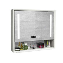 BXSZVOK Armadio per Lo Specchio da Bagno con Funzione Luce e sfoggando, 9 partizione, Armadio di accumulo di Grande capacità,90cm