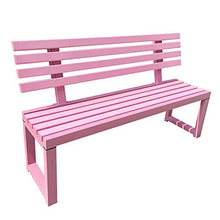 Panchina da giardino per terrazza panchina rosa da esterno, Sedia da parco resistente alla corrosione con struttura in metallo, Chang Gung con schienale / può ospitare 3 persone, Adatto per prato