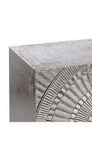 DENZZO - Cassettiera in legno rivestita in metallo, motivo a spirale, colore: Argento