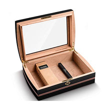 ShiSyan Cigar Box, Cigar Humidor, Solido Legno di Cedro Idratante Box, Cabinet Sigaro Good Mood, Good Life (Colore: Nero)