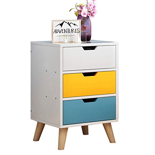 Comodino Stoccaggio Camera da Letto della Famiglia Addensare Studio Locker Assemblea Tre pompaggio di Legno Solido Bagno Soggiorno Corridoio Multifunzione 32.5X30X50cm FANJIANI (Color : White)