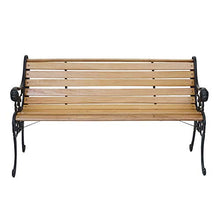 Mendler Panca panchina da Giardino terrazza HWC-F98 Legno ghisa - 3 posti 160cm Naturale