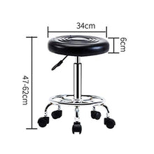 zvcv Sedia Girevole Sedia da Massaggio Rotonda Sgabello Girevole Regolabile con Sollevamento a Gas per Parrucchiere Massaggio di Bellezza Spa Salon, Bianco, Bianco