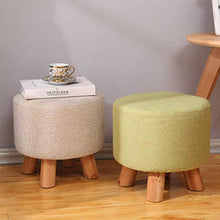 Poltrone Nubao Soggiorno Footstool Modello Stampato Intorno Sgabello in Legno Massiccio di Scarpe Sgabello, Gufo (Color : Peony)