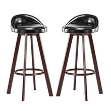 Yxsd Sgabelli da Bar Insieme di 2 Cucina Bar Colazione Dining Chair contatore sede Morbida for Café Stool Wooden Legs con Il Cuoio Torna Sgabello poggiapiedi Schienale seggiolini Finto Legno Bar