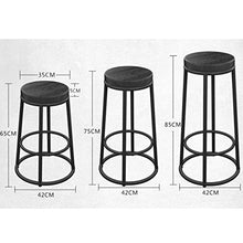 LF- Bar Stool Ferro Battuto Legno Bar Stool Bar Stool Alta Sgabello da Bar Sedia, High Bar Sedia, Bar Stool semplicità (Color : Wood Surface, Size : 85cm)