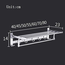 AINIYF Bagno Bagno Doccia Mensola Organizzatore Parete Punch Libero portasciugamani igienici Alluminio dello Spazio Pieghevole Hook up Argentato