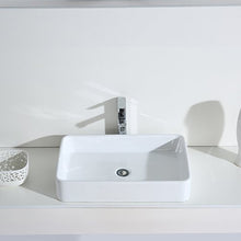 Eridanus Serie Nevada, Lavabo di Ceramica Bianco Lusso Lavandino Lavello Lavamano Lavabo da Appoggio Rettangolare Quadrato Bacinella Lavandino Lavello per Bagno Casa Bidet Lavabo
