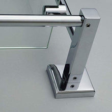 ZLININ Y-longhair Mensola da bagno a 2 strati in vetro, porta trucco a parete per il bagno, con portasciugamani in rame, cromato 3 misure