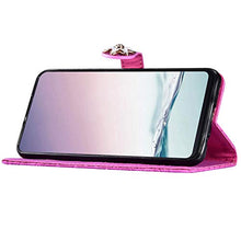 Herbests Cover Huawei Honor 7C/Huawei Y7 2018 Flip Case Custodia Portafoglio in Pelle Cover a Libro Custodia Mandala Brillantini Diamante Strass Case Cover con Funzione Stand,Rosso Viola