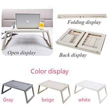 Tavolo da Letto Portatile, Tavolo da Computer Pieghevole, Supporto per Laptop con Slot per Tazza, Tavolino da Divano in ABS per Leggere, Lavorare E Guardare Film