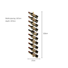 SXXDERTY Portabottiglie in Ferro, Portabottiglie da Parete, 125 x 27 cm può Contenere Fino a 10 Bottiglie di Vino, Espositore per Cucina Soggiorno Cucina
