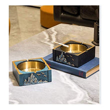 BJYYXF Cassetto da tavola da Tavolo in Resina del Sigaro, Titolare di Cenere Quadrato Blu Nero, Pezzo Singolo/a Due Pezzi Set, per Patio/Esterno/Indoor/Arredamento per la casa Facile Pulito Coperto B