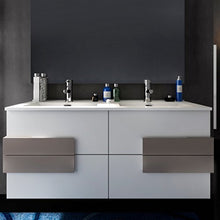 Bagno Italia Mobile arredo bagno Energy 120 cm fascia centrale doppio lavabo con specchio disponibile in 3 colori I