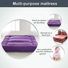 Futon Materasso Singolo per Student Dormitory Materasso Pieghevole Futon, Morbido e Traspirante Addensare Tatami Mat Sleep,Viola,Twin