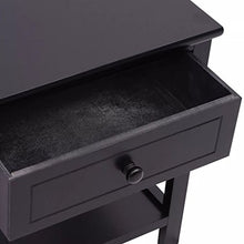 Comodino con Cassetto, Comodino in Legno, Comodini da Notte con Cassetto e Ripiano Organizzatore da Letto Comodini da Salotto, per Camera Da Letto, Moderno, Nero, 40x29x42cm