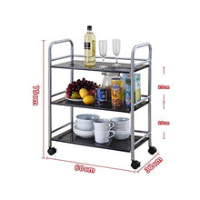 YIN YIN Carrello per Ripiani Scaffali, Ripiani in Metallo Moderni e semplici, Comodi e durevoli mobili Soggiorno mensole Camera da Letto mensole 2 Dimensioni Carrello a rulli (Size : 60X32X75CM)