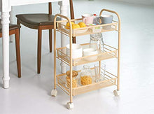 Multifunzionale Piano Mobile Piano Trolley Giallo Mensola a Tre Strati Grande capacità di archiviazione Adatto a Bagno Camera da Letto Soggiorno Cucina Balcone