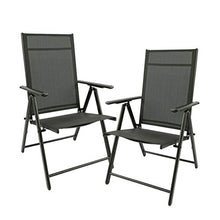 MaxxGarden, set di 2 sedie pieghevoli da giardino, campeggio, sedia a sdraio – pieghevole in alluminio e plastica – nero