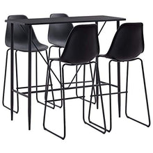 Tidyard Set 5 pz da Bar, Set Tavolino Bar, Set di Mobili per Cucina, Set di Mobili da Balcone, Set Bar per la Casa, Set Tavolo e 4 Sedie da Bar Alti, in Plastica