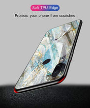 Suhctup Compatibile con Xiaomi Redmi 8A Custodia Protettiva in Vetro Temperato 9H + Cornice Paraurti in TPU Silicone Morbido Assorbimento Degli Urti a 360 Gradi Protezione -Marmo 2