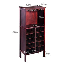 DREAMADE Portabottiglie di Vino Cantinetta per Vino in Legno Armadio Scaffale Porta Vino per casa Bar, 24,5 x 42 x 96 cm (Marrone Scuro)