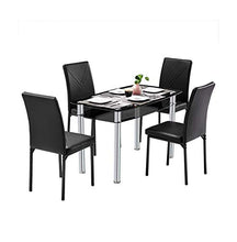 Sedute multifunzionali, 4pcs Quadrato Tavolo da tavolo Schienale Stile Croce Decorazione Nera Sedie da pranzo Nera Sedie all'aperto per portico, a bordo piscina, patio, giardino, balcone, cortile, arr