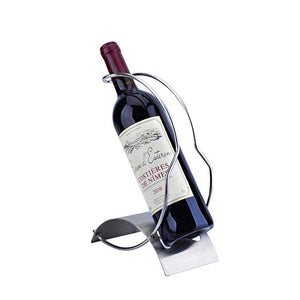 KUMOPYU 1pcs Portabottiglie Portatile in Acciaio Inox Portabottiglie Singolo Portaoggetti da Cucina Creativo Strumento Bar Porta Vino Arredamento Casa Porta Bottiglie Porta Bottiglia Vino