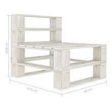 vidaXL Divano da Giardino Centrale in Pallet Divanetto Salottino da Esterni Aredamento per Patio Mobili da Giardino in Legno Bianco