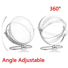 Specchio per trucco girevole ingrandimento fronte/retro 1X/3X da 7 pollici con supporti pivot a 360°, specchio per appendere pieghevole pieghevole cromato per camera da letto e bagno, argento