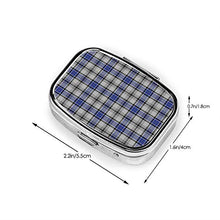 Scatola quadrata per pillole medicinali, clan scozzese, Hannay, tartan, organizzatore per pillole da viaggio, per integratori di vitamine
