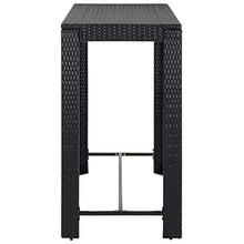 FAMIROSA Tavolo Bar da Giardino Nero 140,5x60,5x110,5 cm Polyrattan