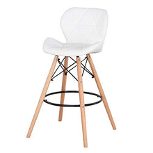 BenyLed Set di 2 Sedie da Bar in Pelle PU per Cucina e Patio Bar Sgabelli con Schienale 70 cm Altezza Bancone Sgabelli da Bar (Bianco)