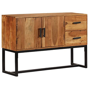 vidaXL Credenza Marrone 110x30x70 cm in Legno Massello di Acacia