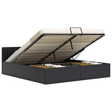 SKM Giroletto con Contenitore Idraulico Nero Similpelle 180x200cm