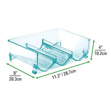 mDesign Set da 2 Portabottiglie vino e acqua – Scaffale portabottiglie da appoggio per un totale di 6 bottiglie – Mensola portabottiglie impilabile in plastica senza BPA – blu