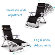 SHUAIIJUAN Sedia per il tempo libero domestico Pieghevole sedie reclinabili Zero Gravity Lounger Sedie a sdraio regolabili sedie da ufficio con poggiatesta reclinabili for Beach Garden Patio Deck Max.