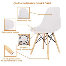 Set di 4 sedie, design retrò in legno, sedia da sala da pranzo, sedia da ufficio, sedia da soggiorno, bianco