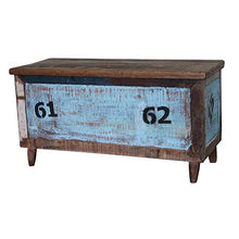 ETNIC ART Etnicart - Cassapanca industrial base celeste-103x54x43-LEGNO MASSELLO