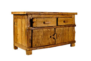 Windalf Grande comò naturale IORLAS 120 cm rustico credenza in legno fatto a mano in legno
