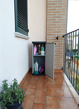 Buyly Armadio/Portabombole per Interno ed Esterno a 1 Anta con Ripiani Regolabili in Altezza, 34 x 39.5 x 85 cm