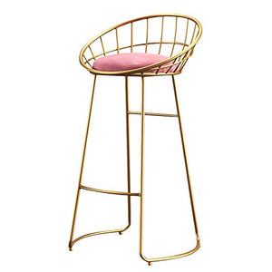 ACXZ Sgabelli da Bar Dorato 65 / 75cm, Sgabello Alto Imbottito in Flanella per Bar/Isola Cucina/Tavolo da Colazione, con Schienale Curvo