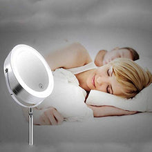 HMMN Specchio a Doppia Lato Vanity con LED, Lente di ingrandimento a Specchio/Specchio da principiante, Interruttore Touch Light Smart Fill, Carica USB