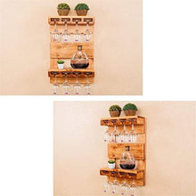 Classico Vino mensola montaggio a parete solido legno di pino Wine Glass Rack |Mensola Holder Vino Hanging Wine Goblet Shelf |Rack scaffali impianto galleggiante for ristoranti, quotidiano di casa, cu