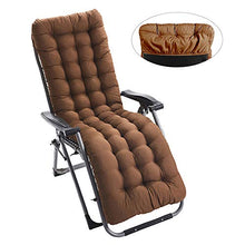 Cuscino Imbottito per Sdraio,Cuscino di Ricambio per Sedia,Cuscino per Sdraio Lettino Universale Cuscino Imbottito per Sedia a Sdraio Relax con Cappuccio Antiscivolo 170x53x7cm (Marrone)