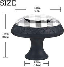 Plaid quadrato scozzese bianco nero Pomelli per Porta Set di 4 Pomelli per Mobili Manopole per Cassetti Cucina Armadio Vetro