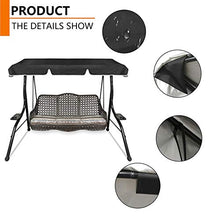 SXMY Copertura di Ricambio per Dondolo da Giardino, Copertura Antipioggia Superiore Oscillante 210D Aggiornata per Giardino, Esterno, Patio, Yard, Seat,001,164 x 114 x 15cm