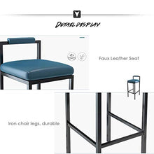 XHCP Mobili per Soggiorno Sgabelli Sedia in Metallo di Design con Schienale Mobili Sgabello da Bar Casa Cucina Creativa Pub Sgabello Alto da Bar Sedile in Ecopelle Resistente - Nero - [