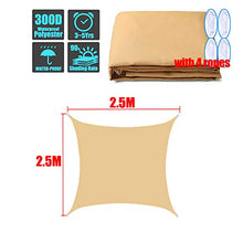 CH-GTJ Tenda A Vela Parasole Rettangolare,Ombrelloni da Giardino Impermeabile Protezione Antivento con UV Protezione per Terrazza, Campeggio, Cortile,Sandyellow,2.5X2.5m